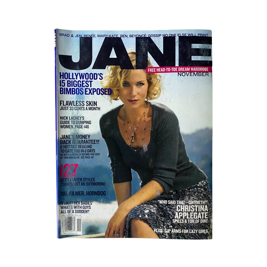 Jane Magazine November 2004 featuring Christina Applegate on the cover, showcasing early 2000s pop culture and fashion.