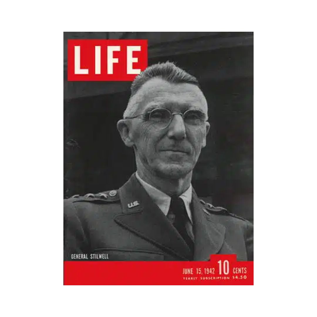 VTG Life Magazine cover from June 15, 1942 featuring General Joseph Stilwell, highlighting wartime culture and historical events during World War II.
