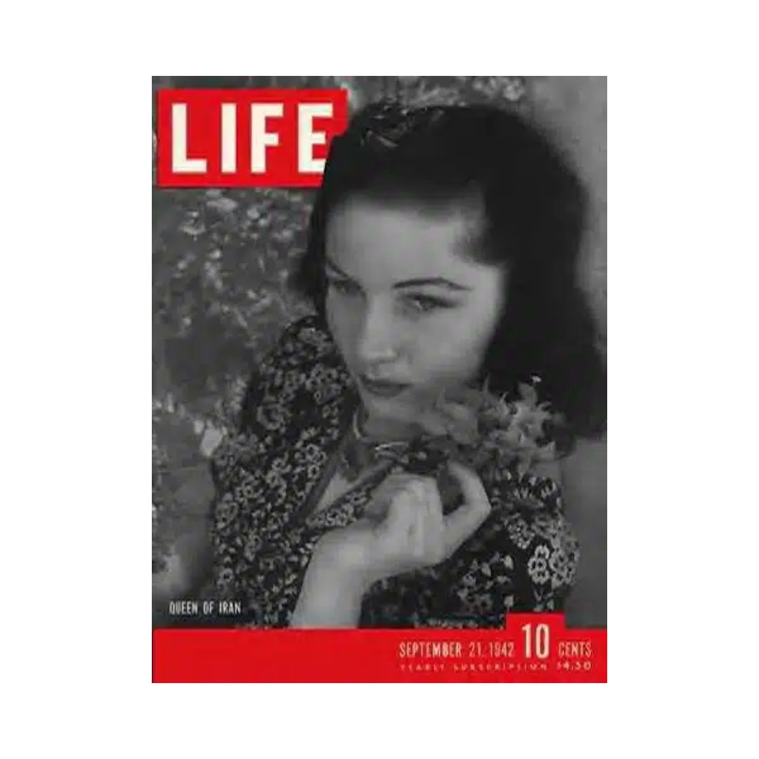 Cover of VTG Life Magazine, September 21, 1942, featuring Princess Fawzia of Egypt, Queen of Iran, showcasing vintage photography from World War II era.
