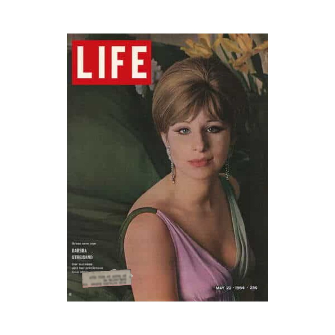 Cover of the VTG Life Magazine from May 22, 1964, featuring Barbra Streisand, showcasing her iconic beauty and style of the early 1960s.