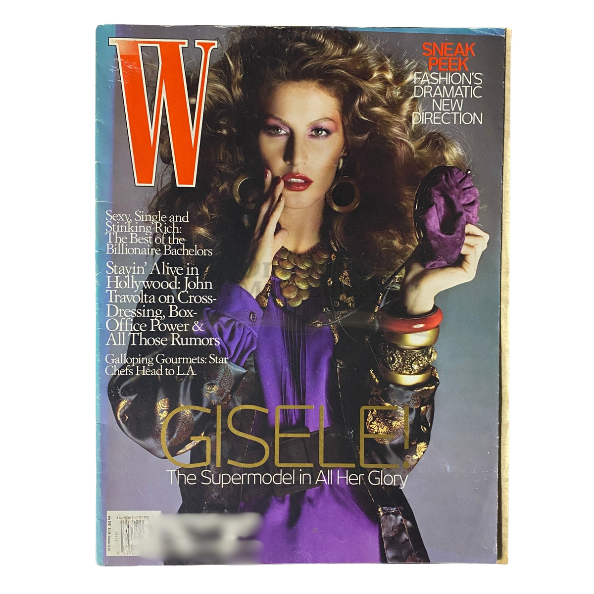 W Magazine July 2007 Model Gisele Bündchen Cover featuring Gisele in a luxurious Chanel silk blouse and bold accessories, showcasing 21st-century fashion.