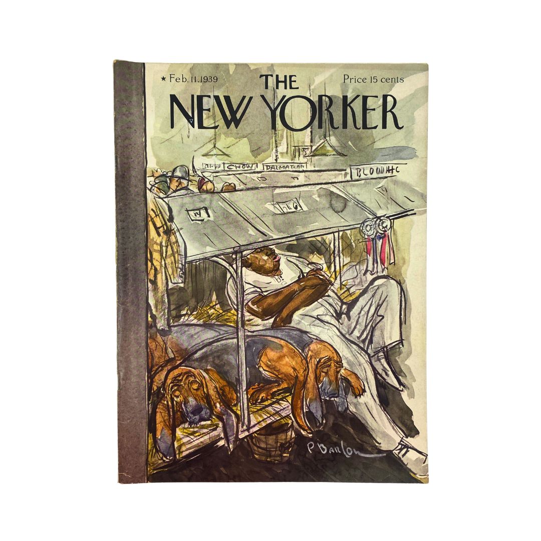 Cover of The New Yorker, February 11, 1939, featuring an illustration by Perry Barlow, VG condition