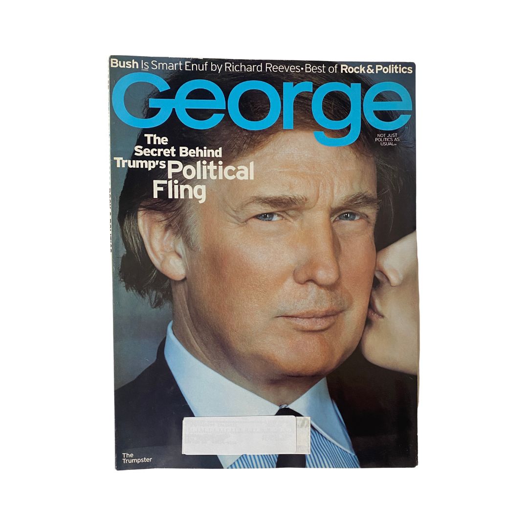 Cover of George Magazine, February-March 2000, featuring Donald Trump, with a story on Elvis Presley, in very good (VG) condition.