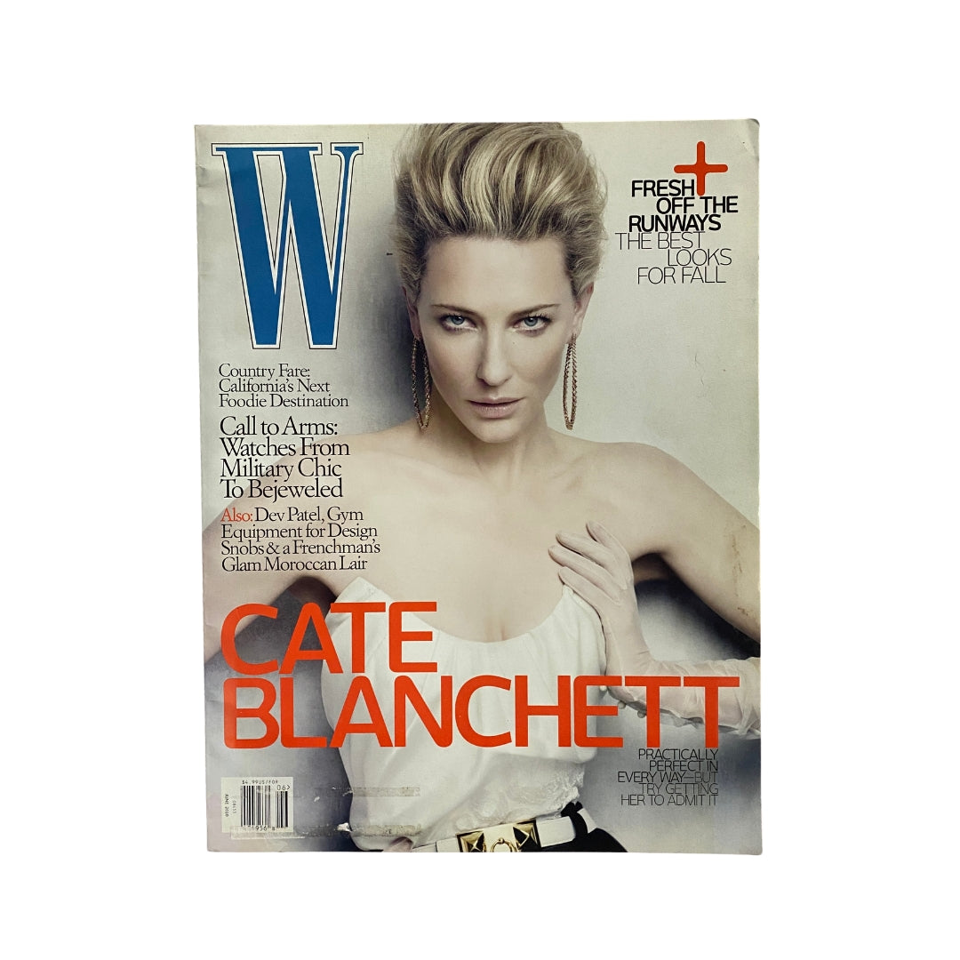 W Magazine June 2010 featuring actress Cate Blanchett on the cover, showcasing elegance and fashion trends from that year.
