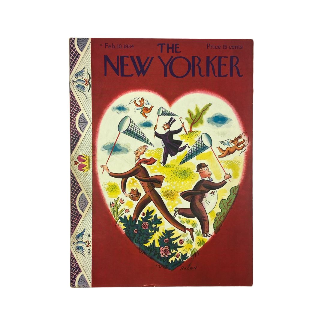 Cover of The New Yorker, February 10, 1934, featuring artwork by Harry Brown, in very good (VG) condition