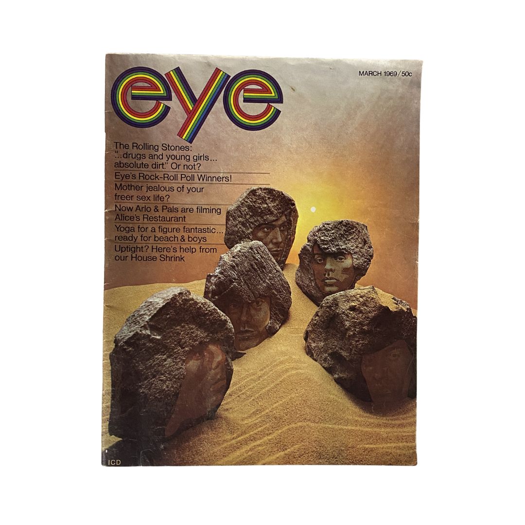 Cover of VTG Eye Magazine March 1969 featuring Bill Graham as the P.T. Barnum of Rock n' Roll with a colorful design.