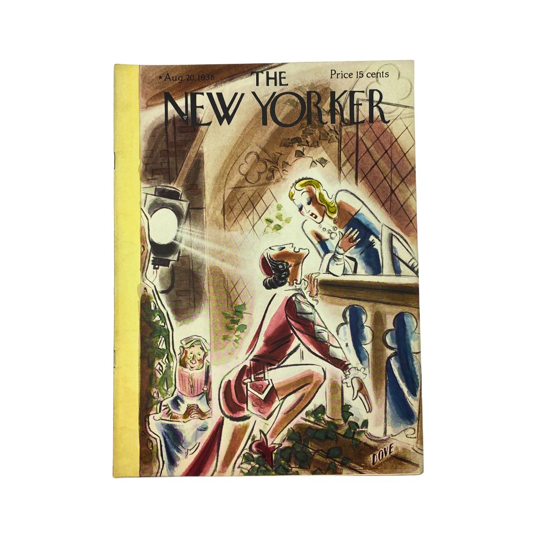 Cover of The New Yorker, August 20, 1938, featuring an illustration by Leonard Dove, VG condition