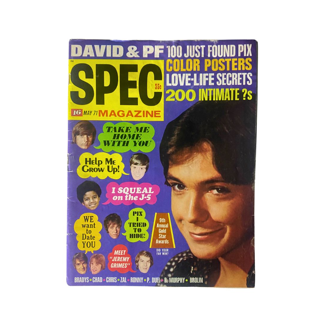 Vintage 16 SPEC Magazine May 1971 The Jackson 5, The Brady Boys w Poster No Label
