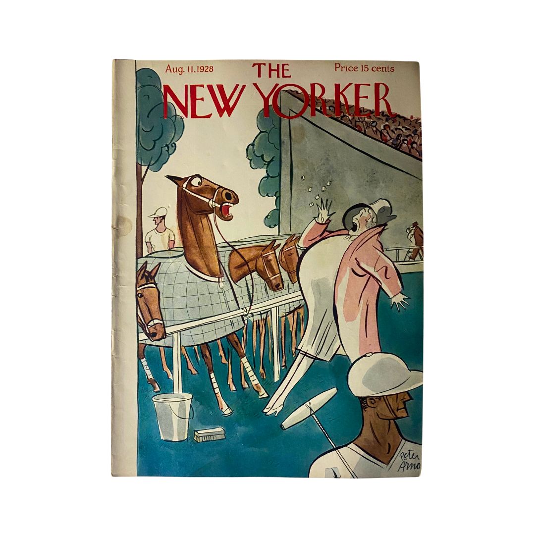 Cover of The New Yorker, August 11, 1928, featuring artwork by Peter Arno, in very good (VG) condition