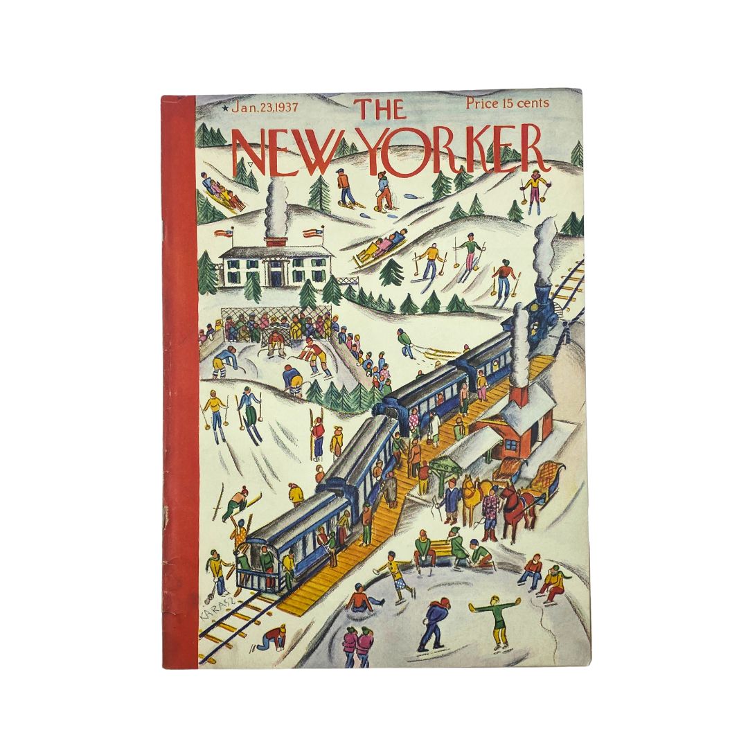 Cover of The New Yorker, January 23, 1937, featuring artwork by Ilonka Karasz, in very good (VG) condition