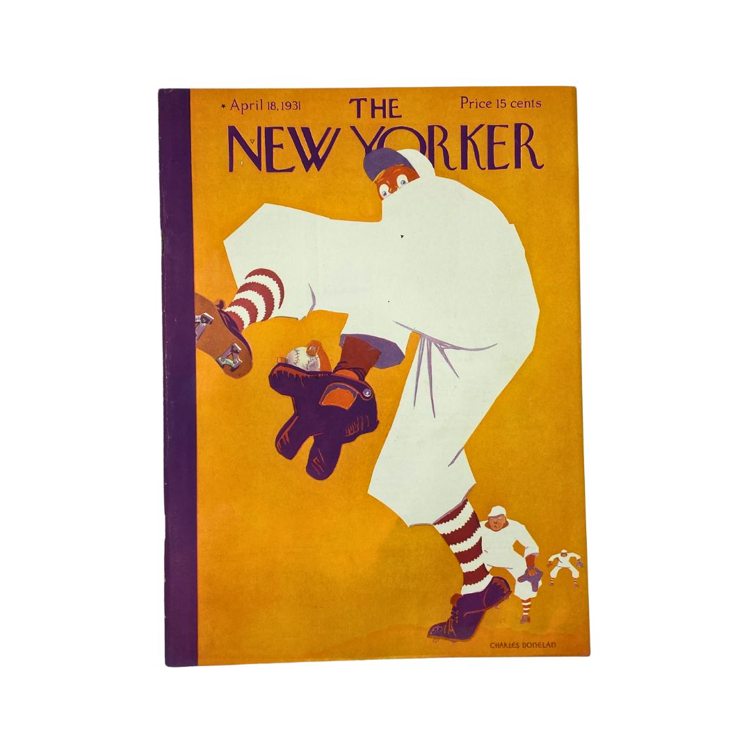 Cover of The New Yorker, April 18, 1931, featuring Charles Donelan, in very good (VG) condition