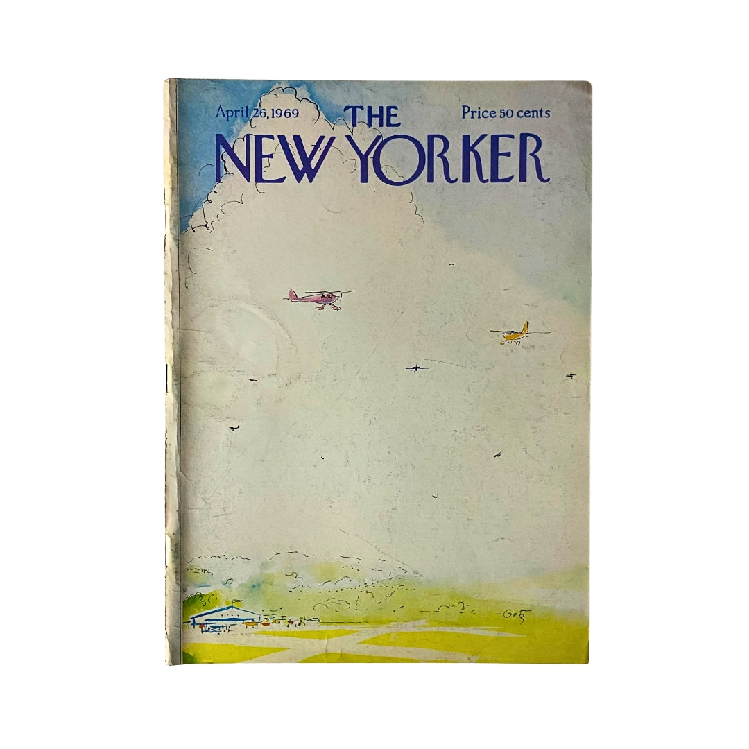 Cover of The New Yorker, dated April 26, 1969, featuring an illustration by Arthur Getz with planes in the sky. No label.