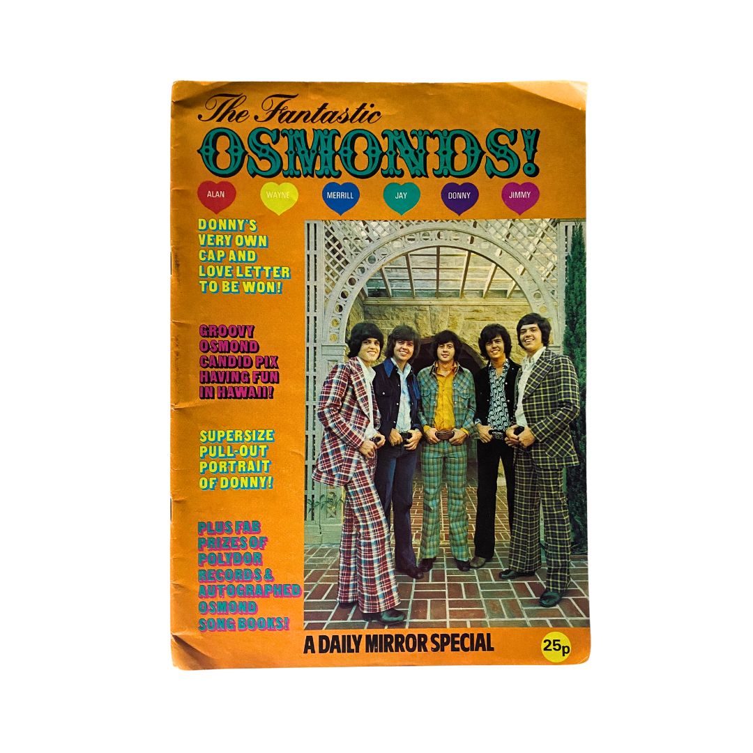Vintage 1972 The Fantastic Osmonds Magazine A Daily Mirror Special w Poster No Label