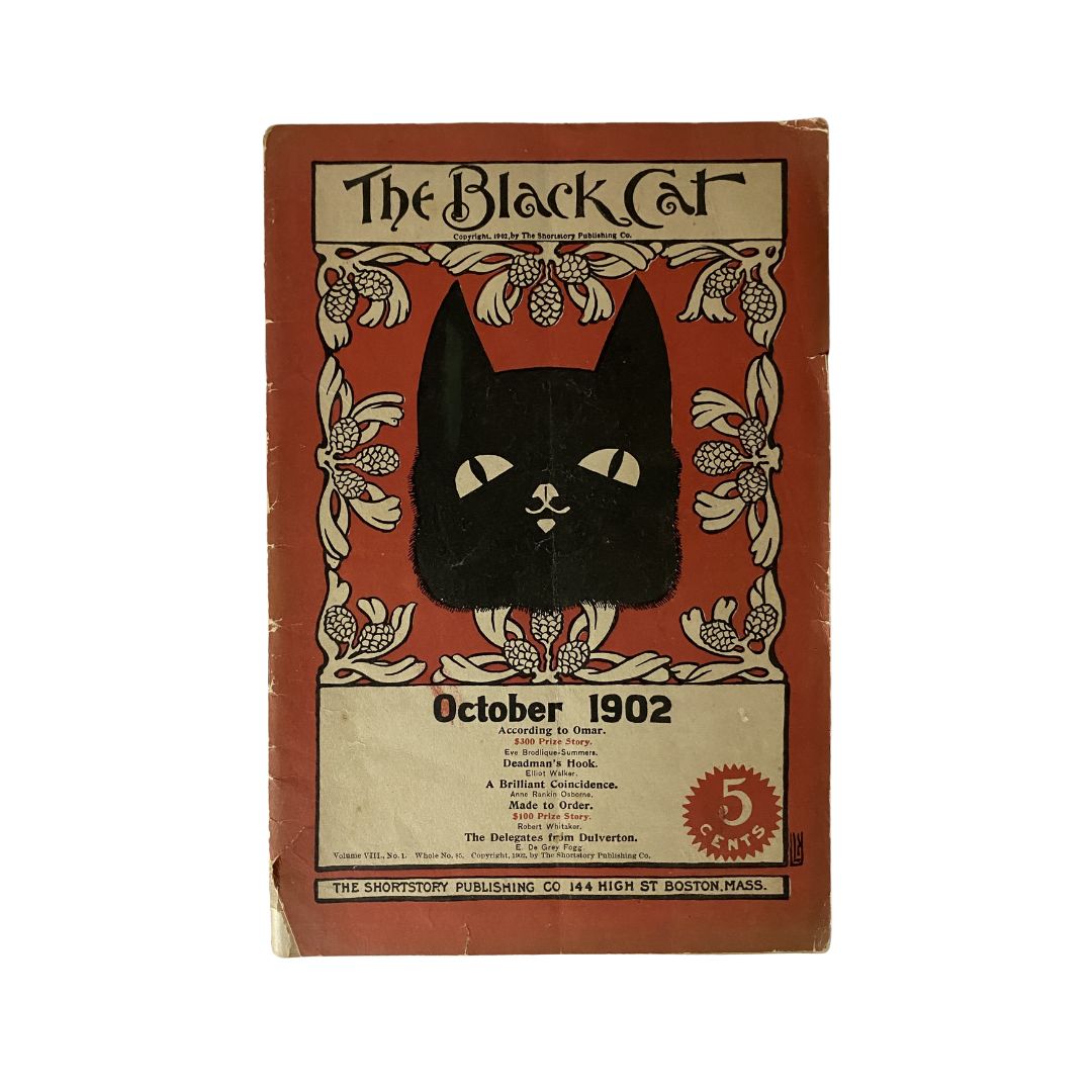 The Black Cat Magazine, October 1902: Featuring 'A Brilliant Coincidence' on the cover.