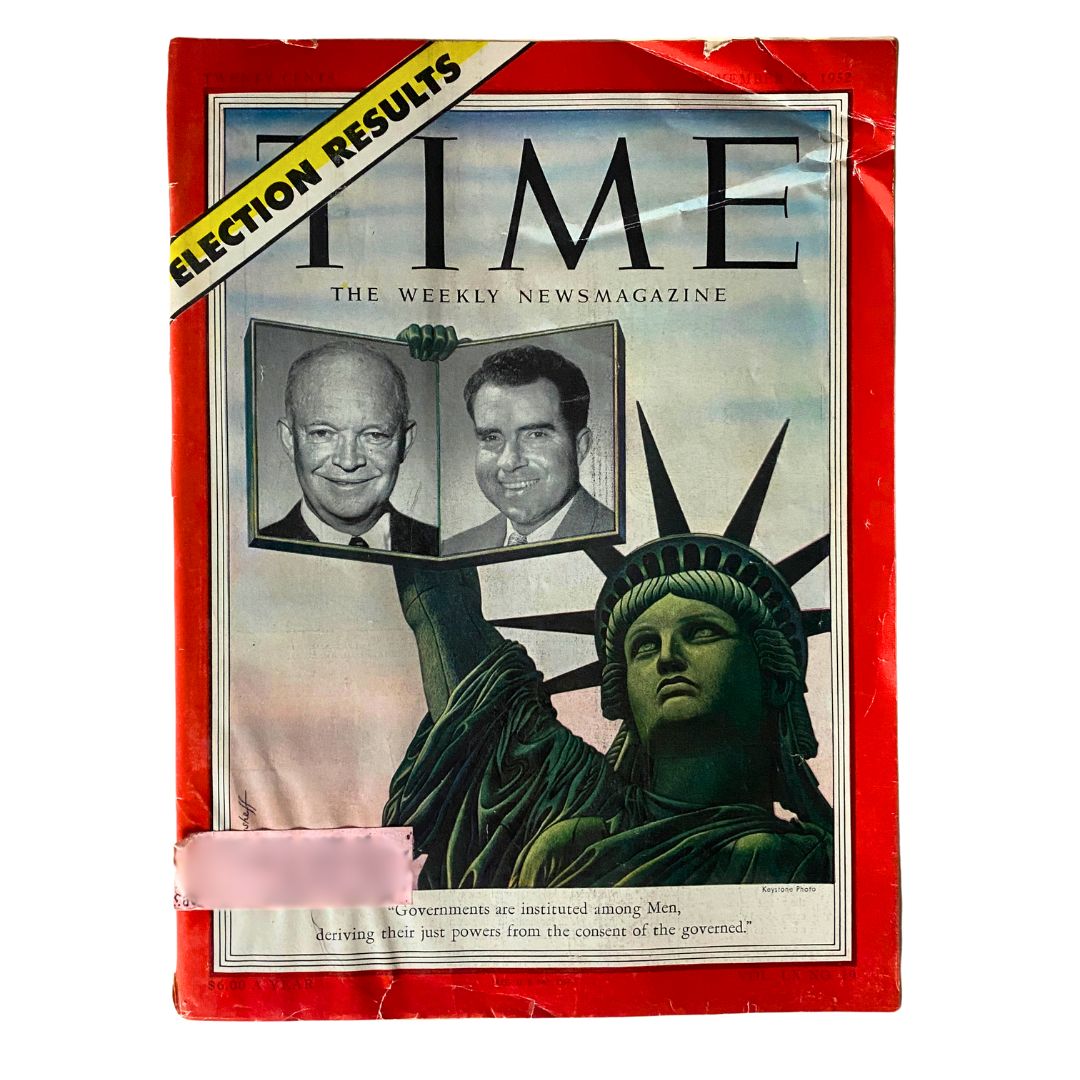 Vintage Time Magazine November 10, 1952 Dwight D. Eisenhower and Richard Nixon