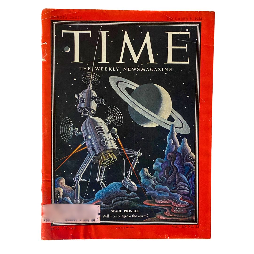 Cover of Time Magazine, December 8, 1952, Vol. 60, No. 23, featuring 'Space Pioneer