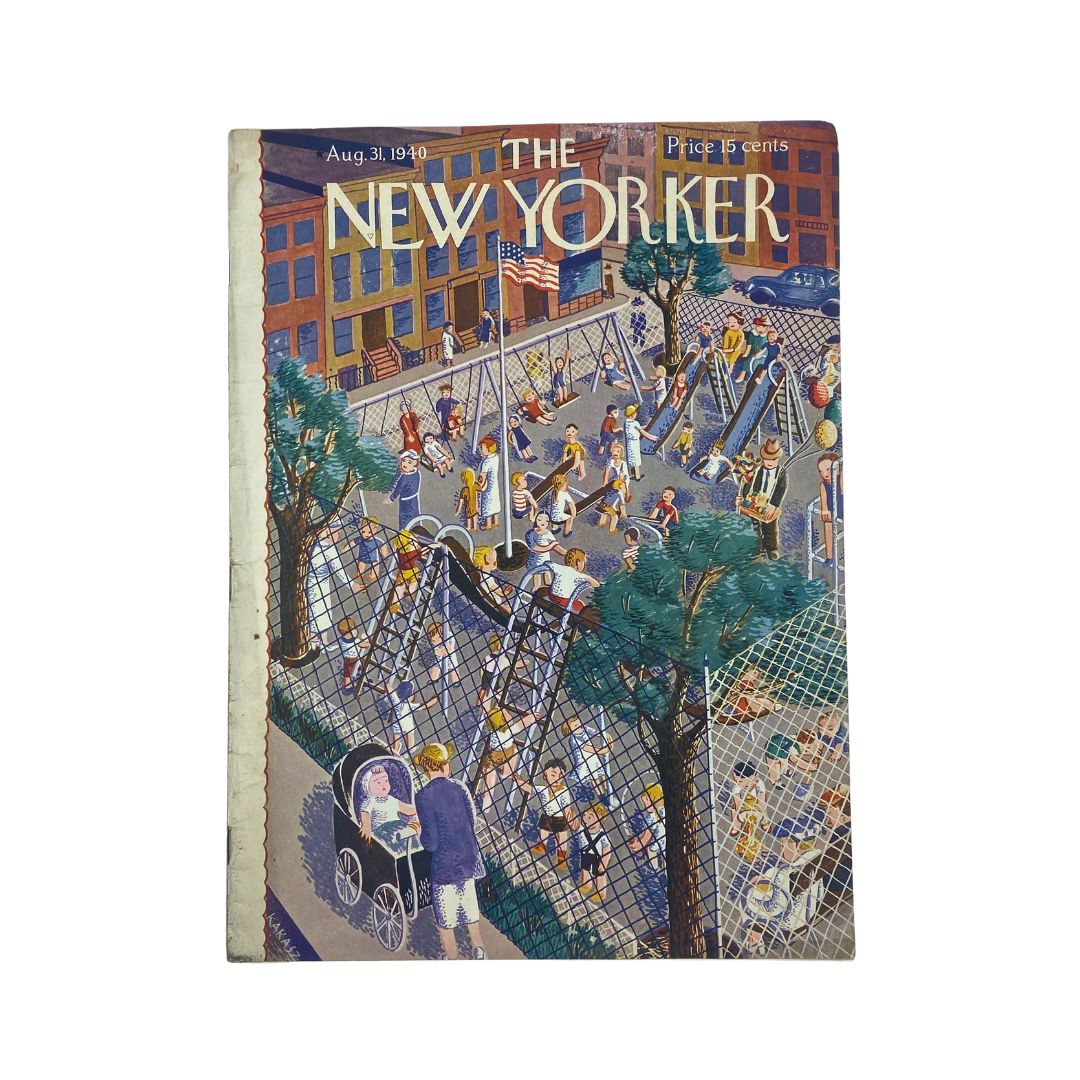 The New Yorker, August 31, 1940: Complete magazine with cover artwork by Ilonka Karasz in VG condition.