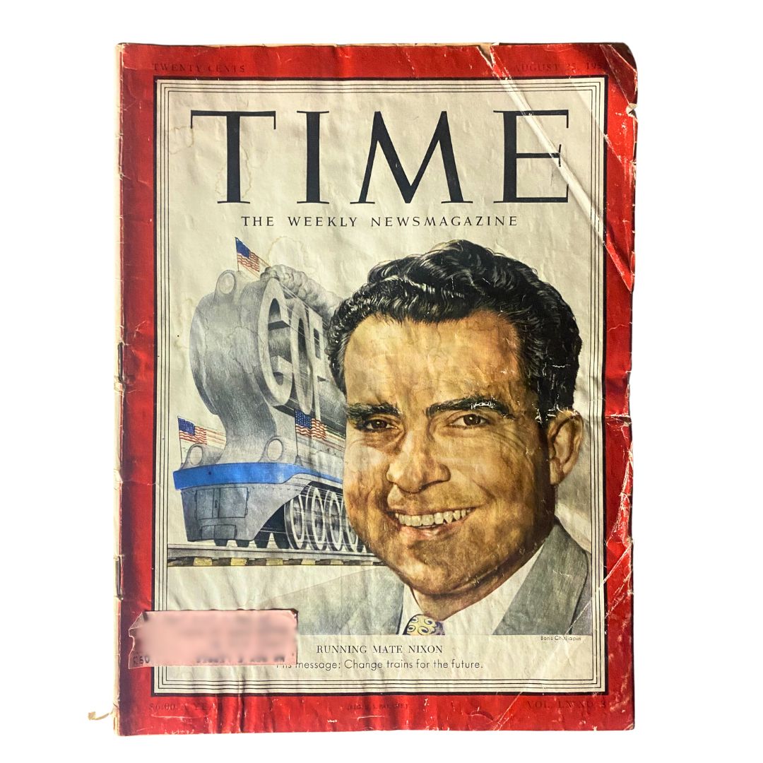 VTG Time Magazine August 25, 1952 Vol 60 No. 8 featuring Richard Nixon on the cover, showcasing a historical moment in American politics.