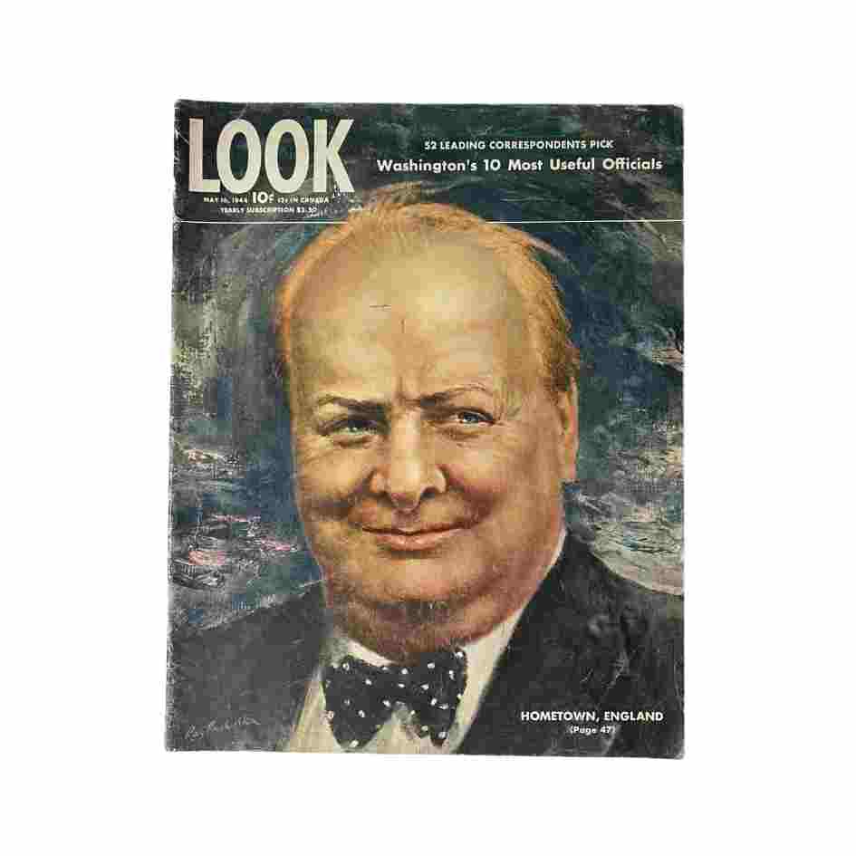 Vintage Look Magazine May 16, 1944 Winston Churchill Hometown, England