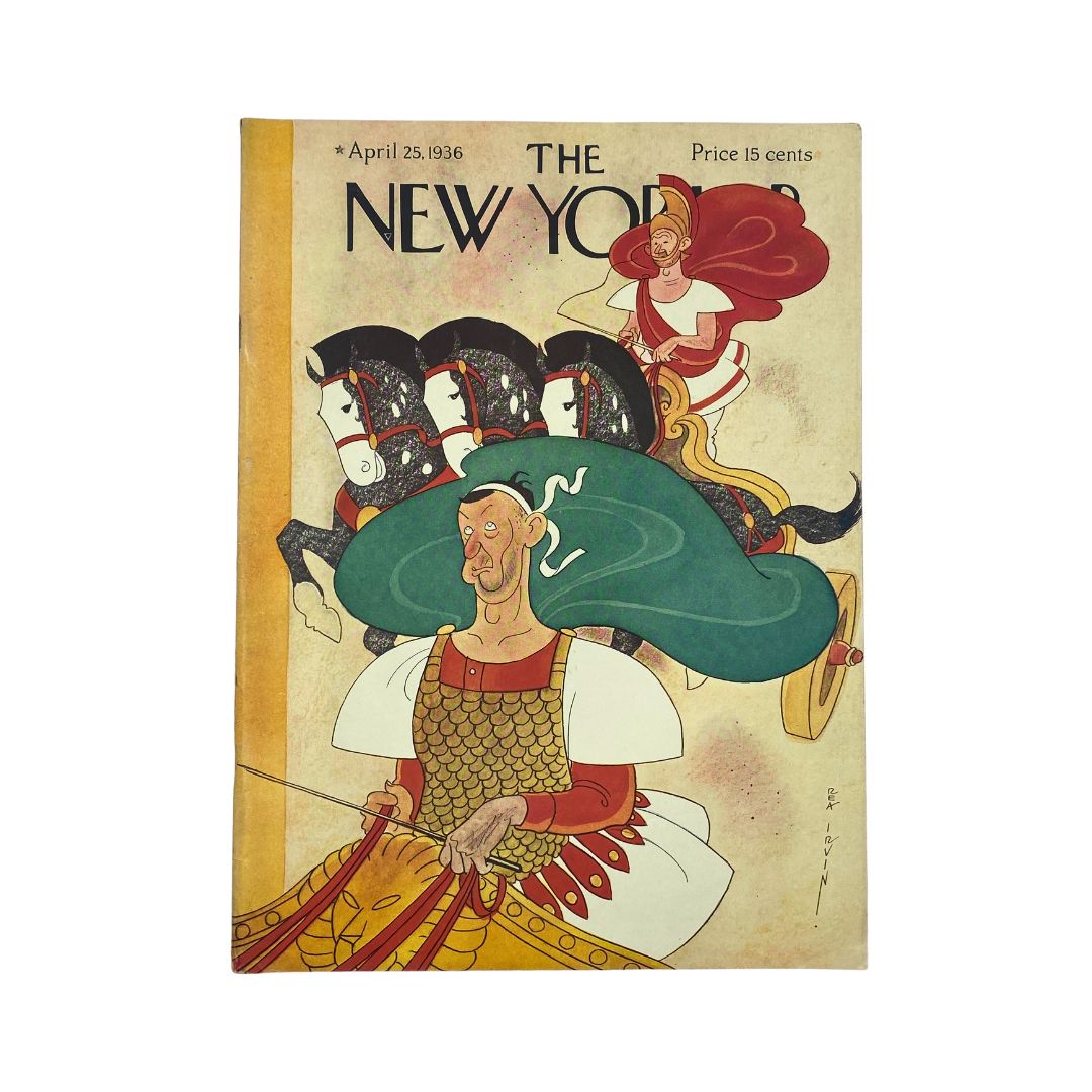 Cover of The New Yorker, April 25, 1936, featuring an illustration by Rea Irvin, VG condition