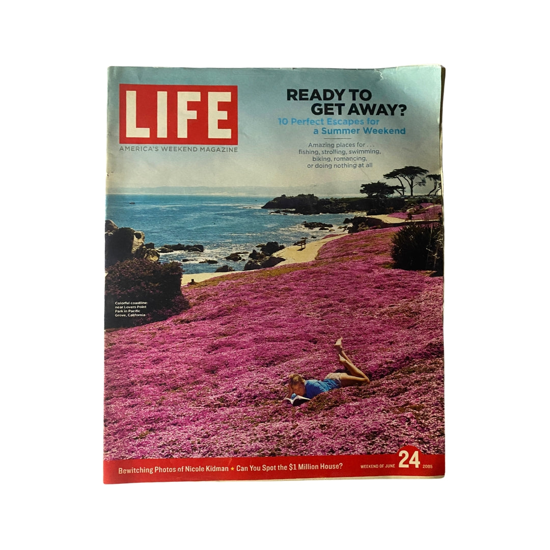 Life Magazine, June 24, 2005, featuring a vibrant cover image of Lovers Point Park in Pacific Grove, showcasing its stunning natural beauty.