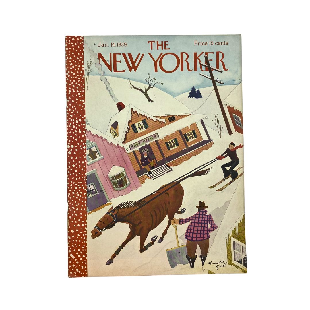 Cover of The New Yorker, January 14, 1939, featuring an illustration by Arnold Hall, VG condition