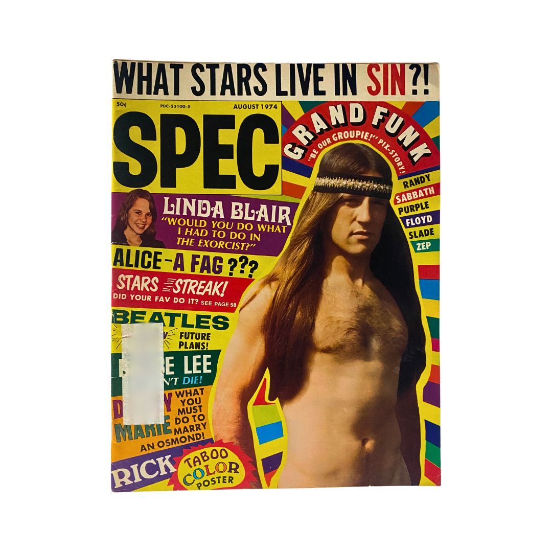 Vintage 16 SPEC Magazine August 1974 Linda Blair, Donny & Marie VG w Poster