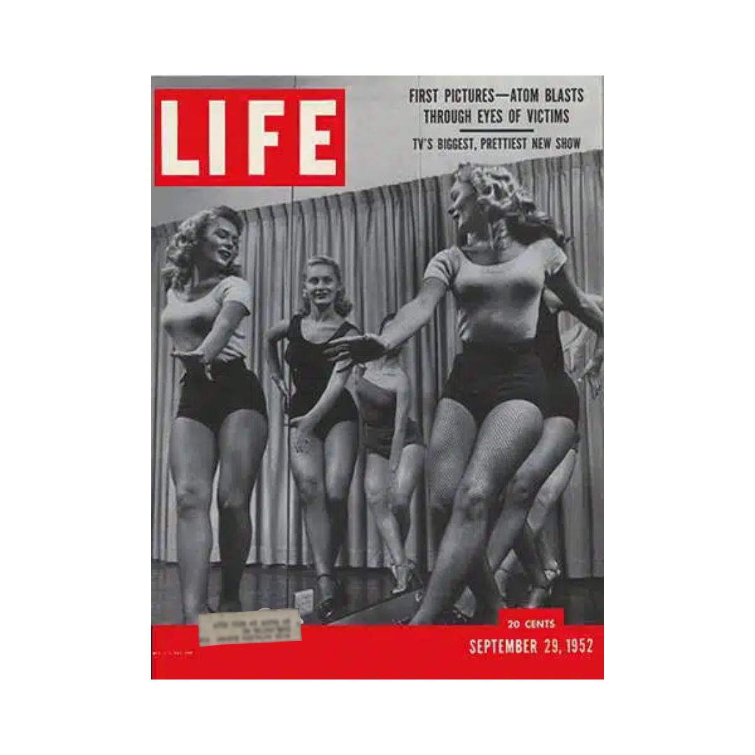 Cover of VTG Life Magazine from September 29, 1952, featuring dancers from The Jackie Gleason Show, showcasing 1950s entertainment culture.