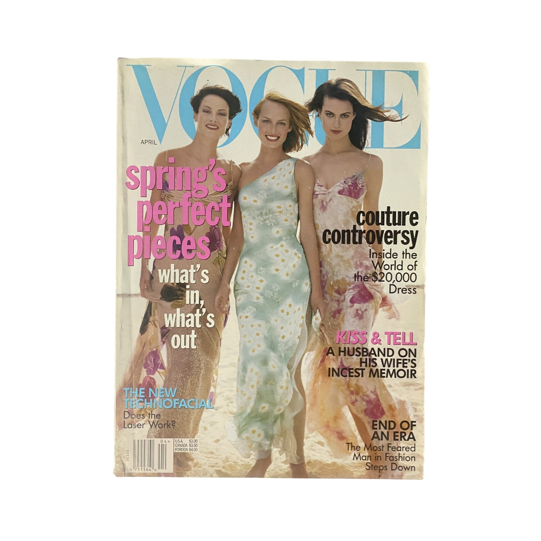 Vogue Magazine April 1997 Shalom Harlow, Amber Valletta, Carolyn Murphy No Label
