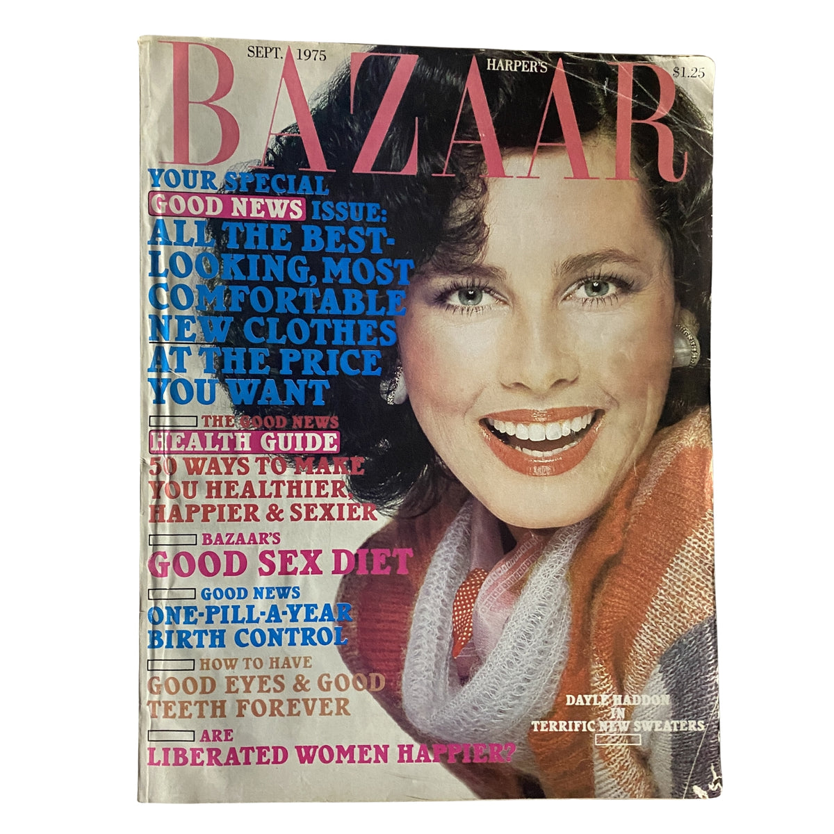 Harper's Bazaar Magazine September 1975 Dayle Haddon No Label