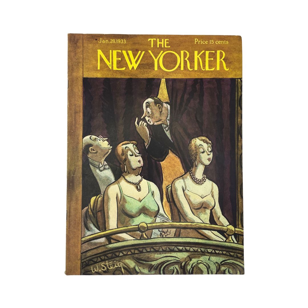 Cover of The New Yorker, January 28, 1933, featuring artwork by William Steig, in very good (VG) condition