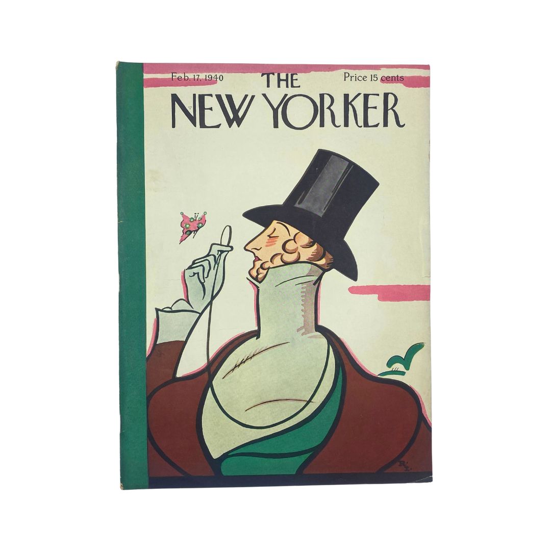 Cover of The New Yorker, February 17, 1940, featuring an illustration by Rea Irvin, VG condition