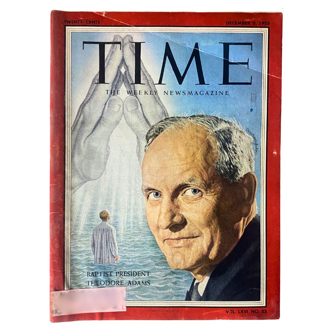 Time Magazine, December 5, 1955, Vol. 66 No. 23: Featuring Theodore F. Adams on the cover.
