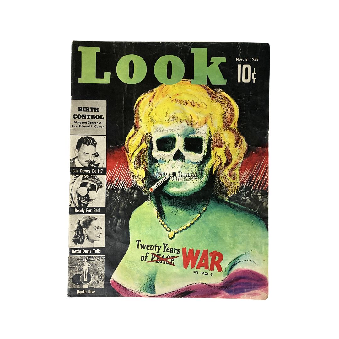 Vintage Look Magazine November 8, 1938 Vol 2 No. 23 Twenty Years of War No Label