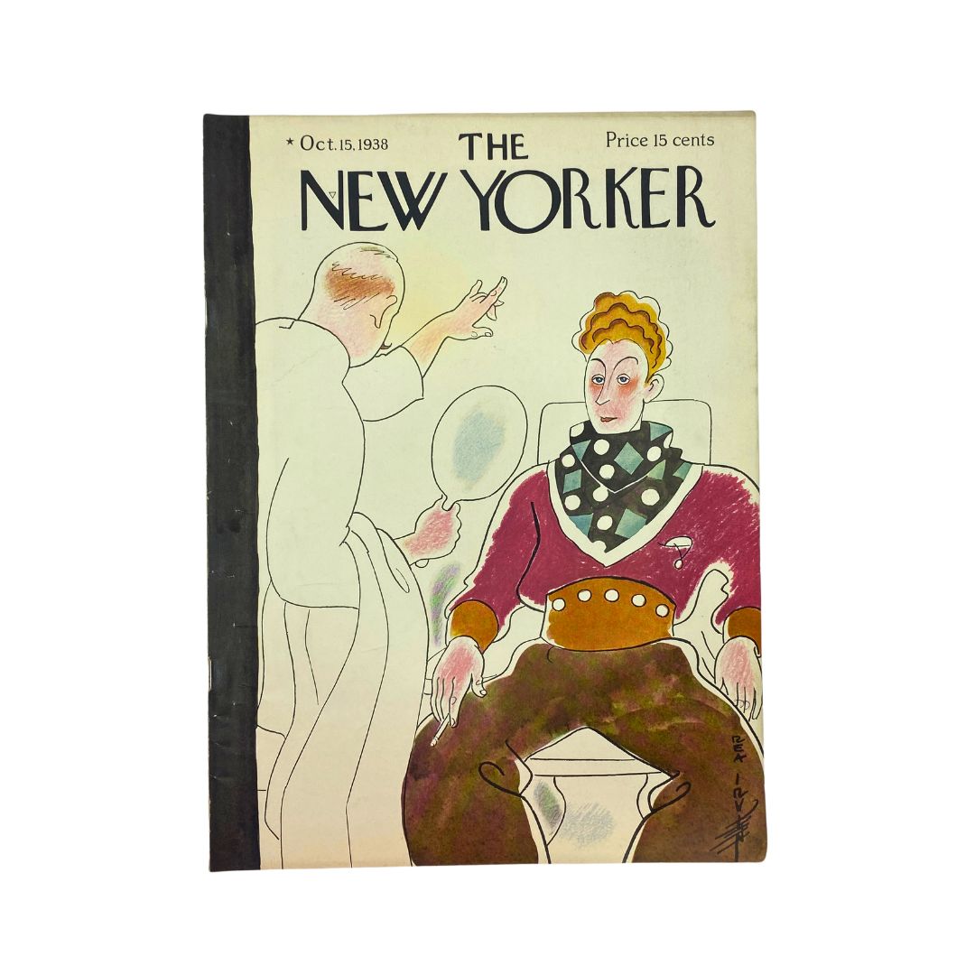 Cover of The New Yorker, October 15, 1938, featuring an illustration by Rea Irvin, VG condition