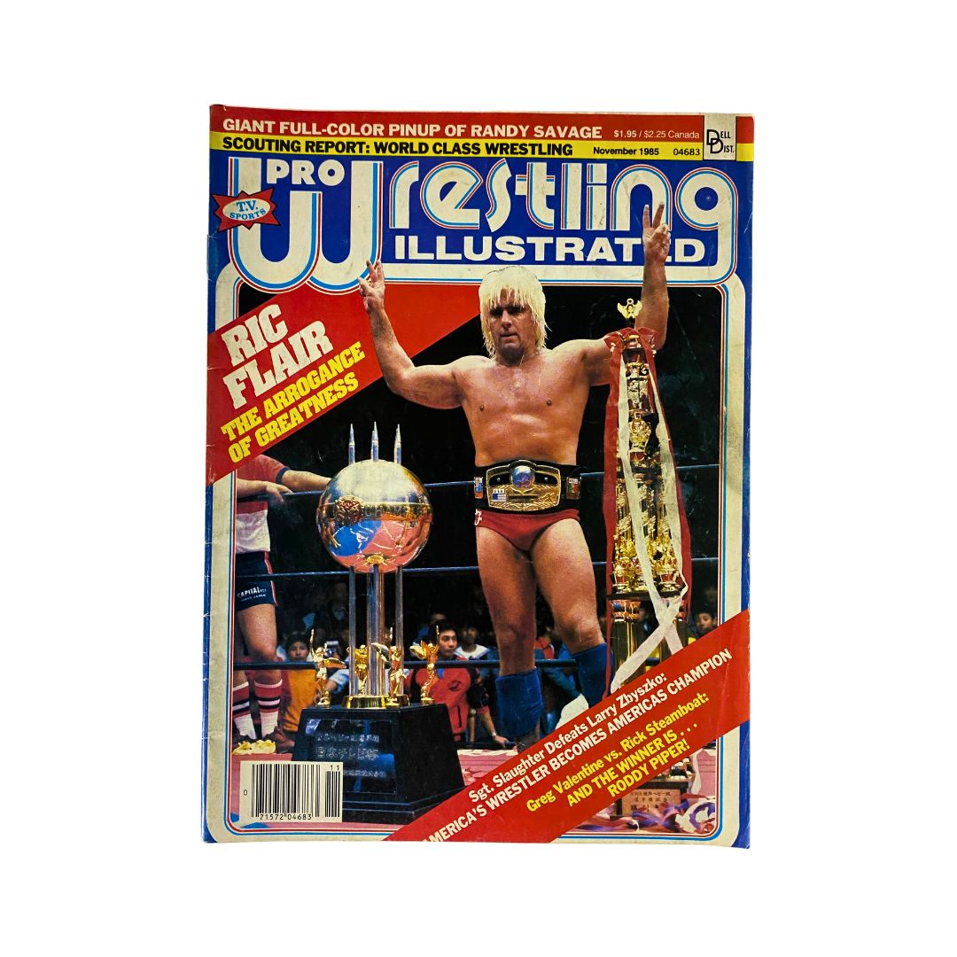 Pro Wrestling Illustrated Magazine November 1985 Ric Flair w Poster No Label
