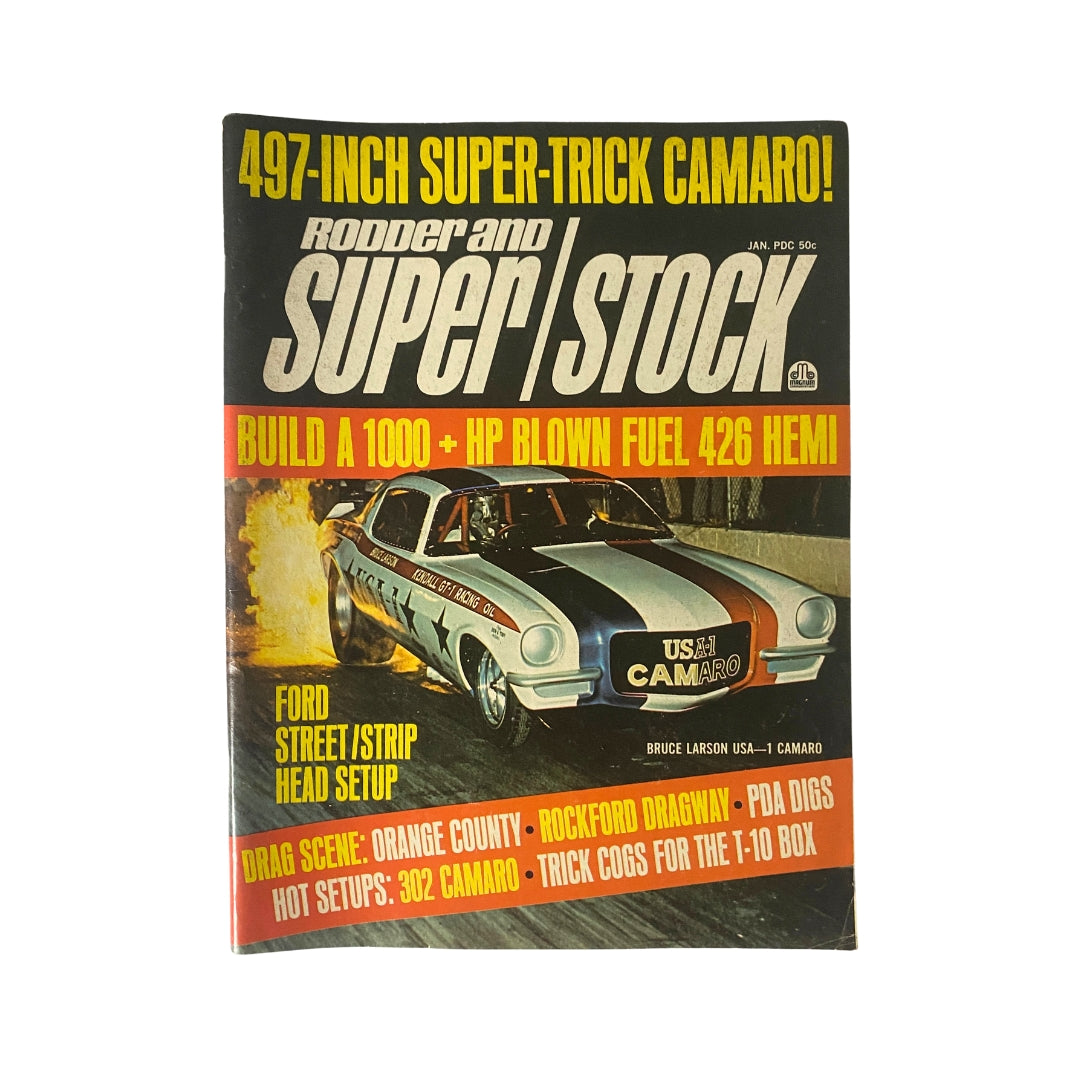 Vintage Super Stock Magazine January 1971 Bruce Larson USA - 1 Camaro No Label
