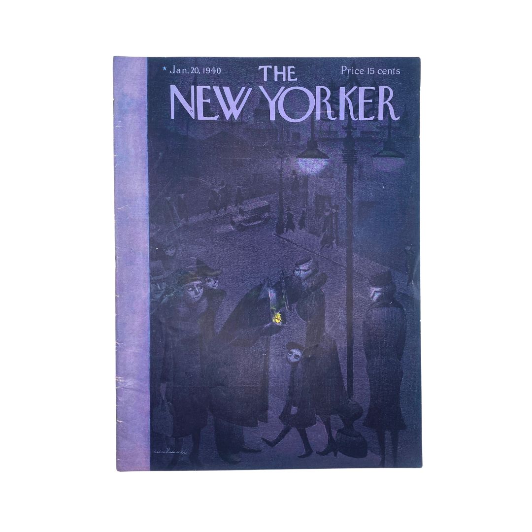 Cover of The New Yorker, January 20, 1940, featuring an illustration by Christina Malman, VG condition