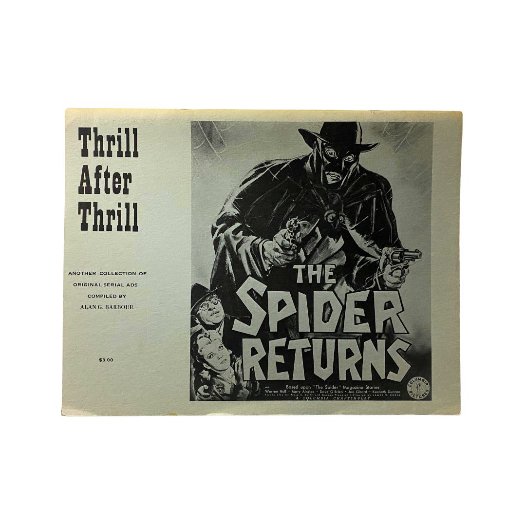 Cover of VTG 1971 The Spider Returns Magazine featuring dramatic artwork and the title 'The Spider Returns' prominently displayed, alongside the phrase 'Thrill After Thrill'.