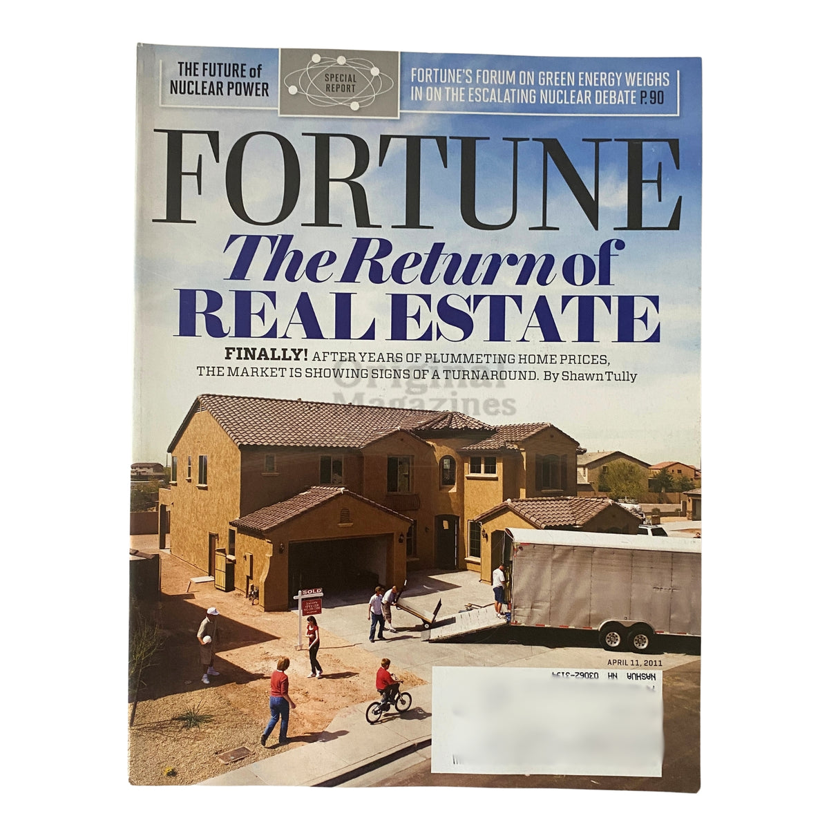 Cover of Fortune Magazine, April 11, 2011, featuring the article 'The Return of Real Estate' discussing the recovery of the housing market after economic decline.
