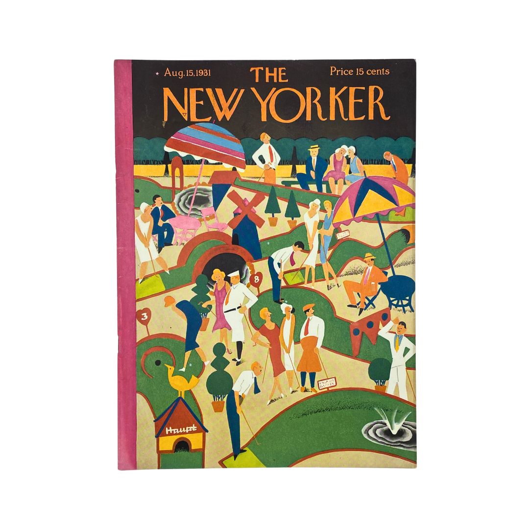 Cover of The New Yorker, August 15, 1931, featuring artwork by Theodore Haupt, in very good (VG) condition