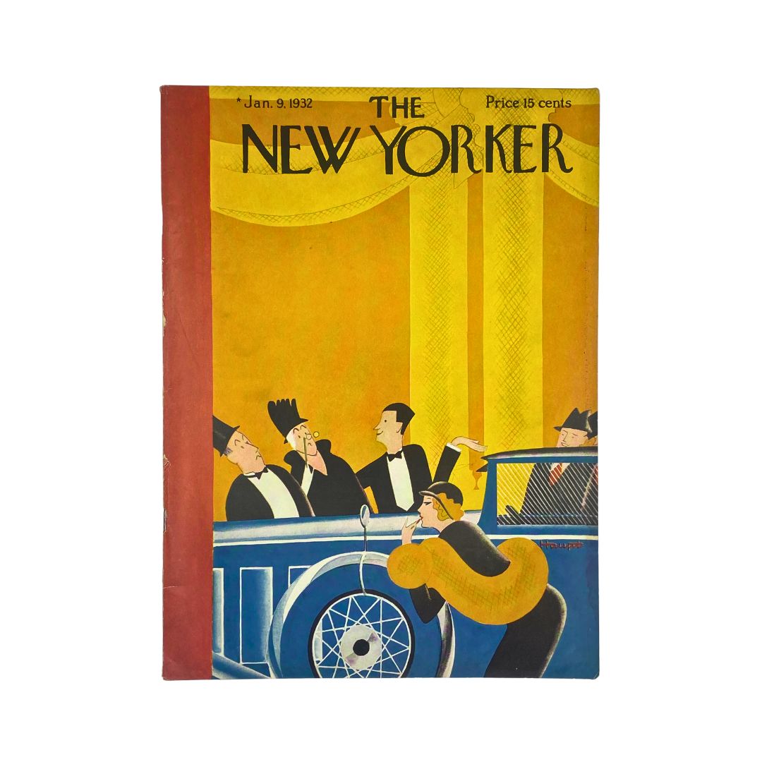 Cover of The New Yorker, January 9, 1932, featuring artwork by Theodore Haupt, in very good (VG) condition