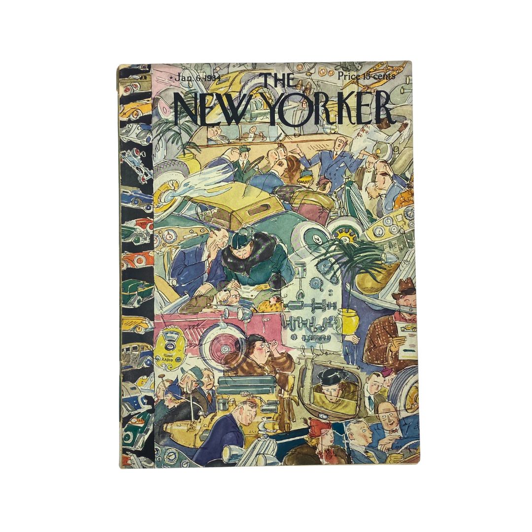 Cover of The New Yorker, January 6, 1934, featuring artwork by Perry Barlow, in very good (VG) condition