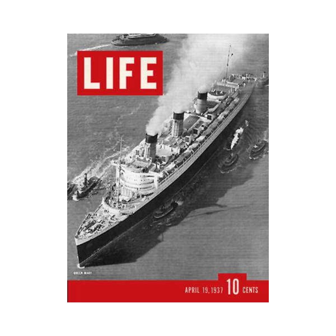 Life Magazine April 19, 1937 - Queen Mary Ship Feature, Vintage Collectible Memorabilia