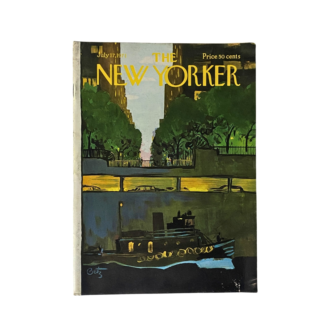 The New Yorker Complete Magazine July 17, 1971 Arthur Getz Cover No Label VG