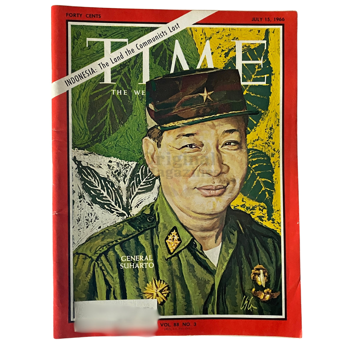 Time Magazine July 15 1966 Vol 88 No. 3 featuring General Suharto on the cover, showcasing a significant moment in Indonesian history.