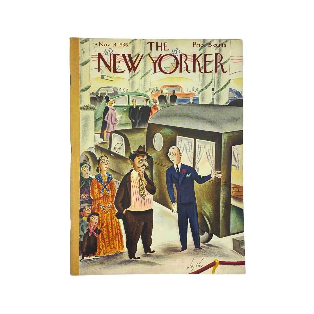 Cover of The New Yorker, November 14, 1936, featuring an illustration by Constantin Alajalov, VG condition
