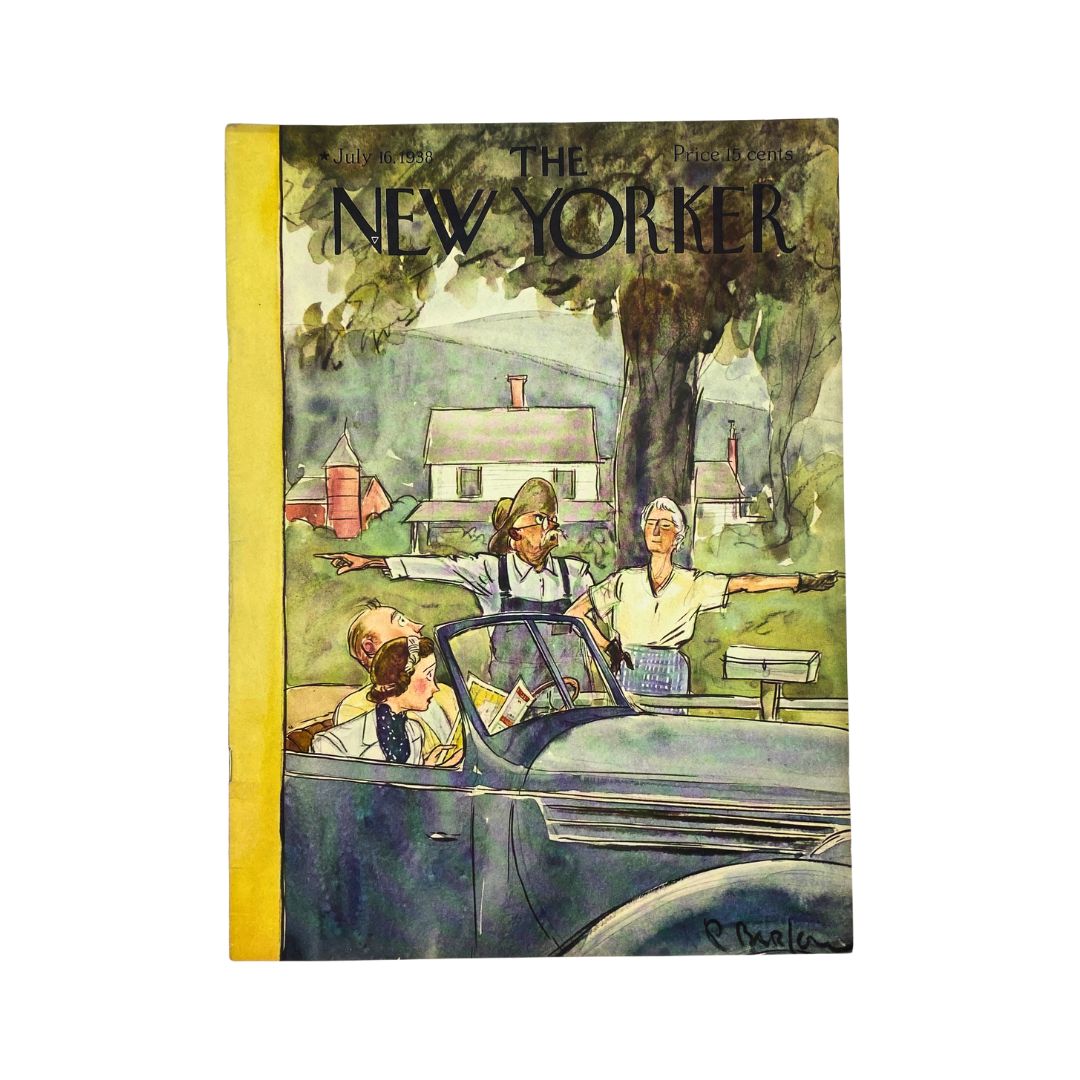 Cover of The New Yorker, July 16, 1938, featuring an illustration by Perry Barlow, VG condition