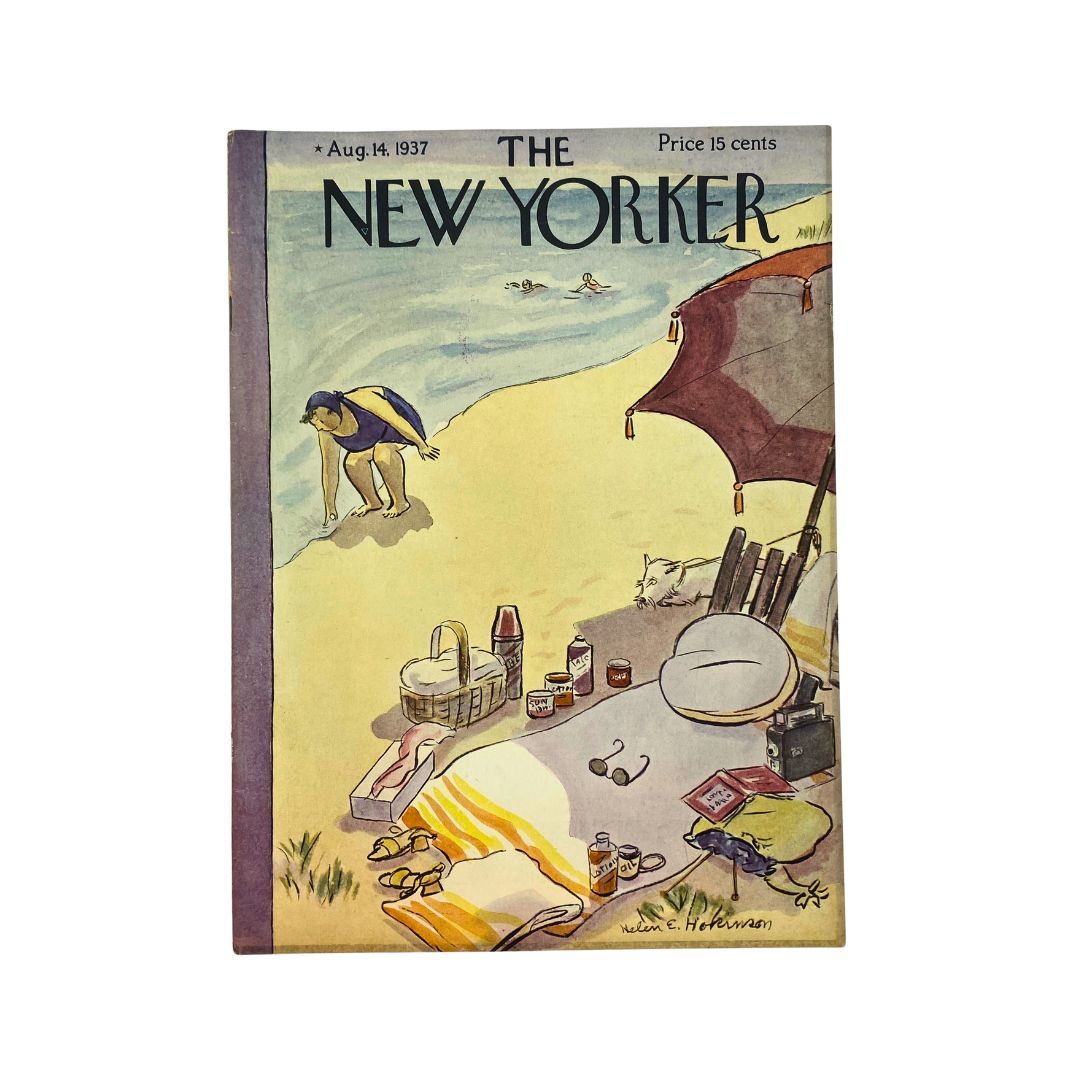 Cover of The New Yorker, August 14, 1937, featuring artwork by Helen E. Hokinson, in very good (VG) condition
