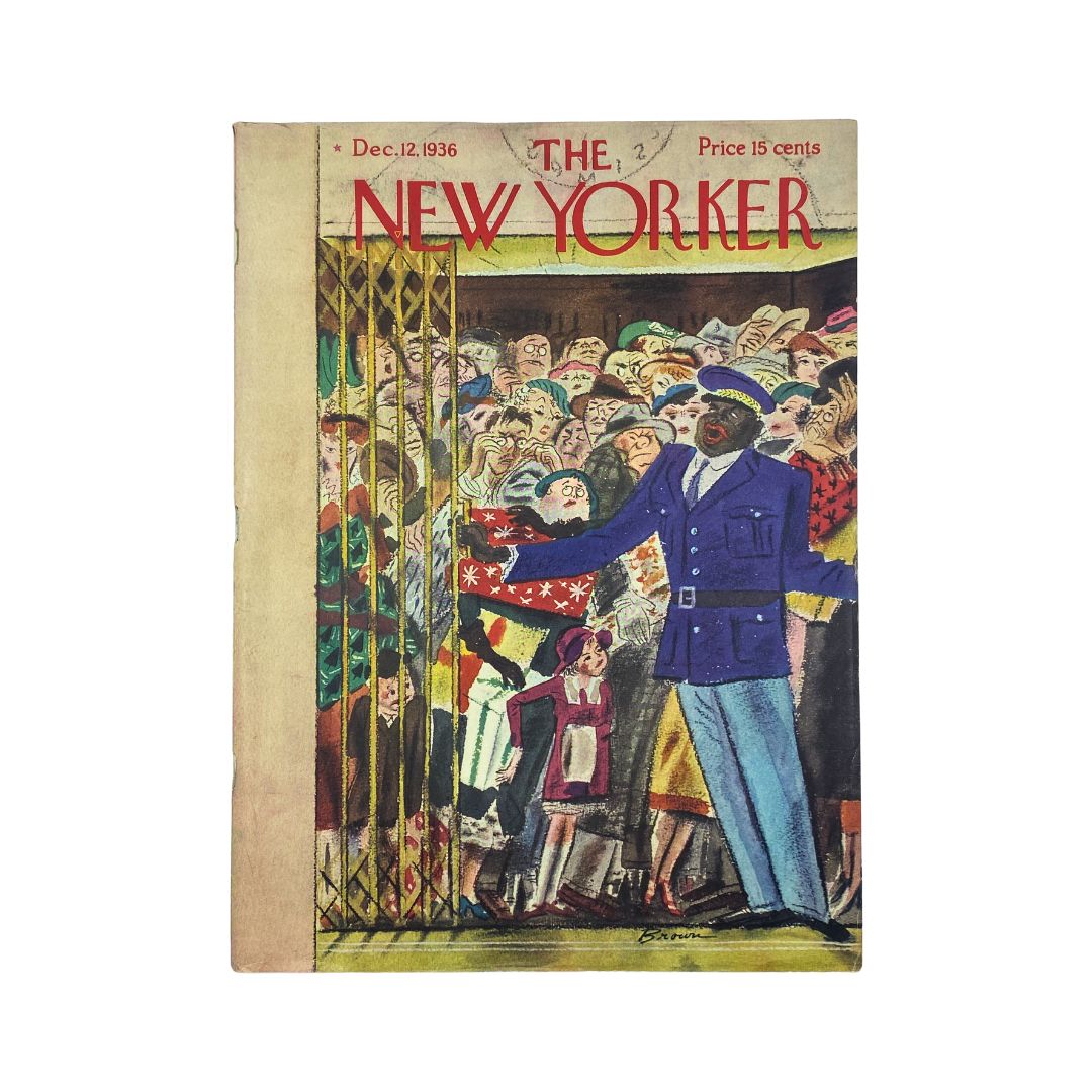 Cover of The New Yorker, December 12, 1936, featuring an illustration by Harry Brown, VG condition